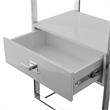Posh Living Mano Stainless Steel 3-Shelf & 1-Drawer Bookcase Light Gray/Chrome