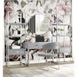 Posh Living Mano Stainless Steel 3-Shelf & 1-Drawer Bookcase Light Gray/Chrome