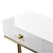 Posh Living Mano 2-Drawers Stainless Steel Base Console Table White/Gold