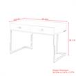 Posh Living Mano 2-Drawers Stainless Steel Base Bedroom Vanity White/Chrome