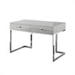Posh Living Mano 2-Drawers Stainless Steel Base Bedroom Vanity Light Gray/Chrome