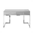 Posh Living Mano 2-Drawers Stainless Steel Base Bedroom Vanity Light Gray/Chrome