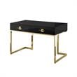 Posh Living Mano 2-Drawers Stainless Steel Base Bedroom Vanity Black/Gold