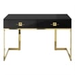 Posh Living Mano 2-Drawers Stainless Steel Base Bedroom Vanity Black/Gold