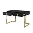 Posh Living Mano 2-Drawers Stainless Steel Base Bedroom Vanity Black/Gold