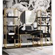 Posh Living Mano 2-Drawers Stainless Steel Base Bedroom Vanity Black/Gold