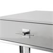 Posh Living Mano 1-Drawer Stainless Steel Base End Table in Light Gray/Chrome