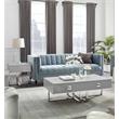 Posh Living Mano 1-Drawer Stainless Steel Base End Table in Light Gray/Chrome