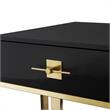 Posh Living Mano 1-Drawer Stainless Steel Base End Table in Black/Gold