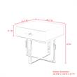 Posh Living Mano 1-Drawer Stainless Steel Base End Table in White/Gold