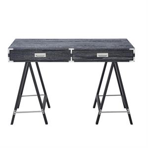 Posh Living Alleyne 2-Drawers Rectangle Wood Writing Desk in Black