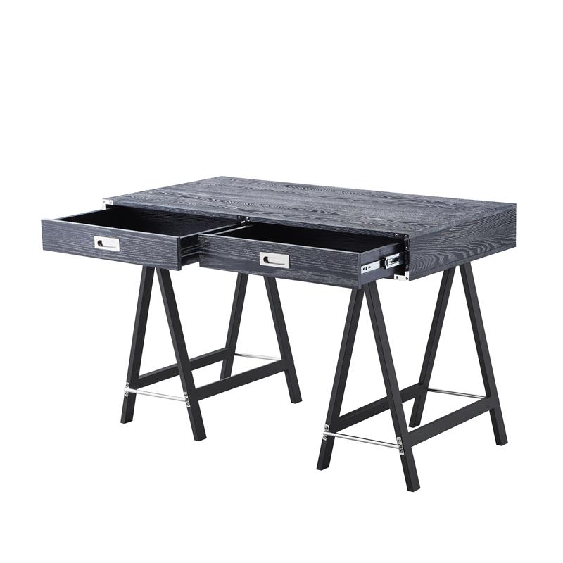 Posh Living Alleyne 2-Drawers Rectangle Wood Writing Desk in Black