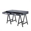 Posh Living Alleyne 2-Drawers Rectangle Wood Writing Desk in Black