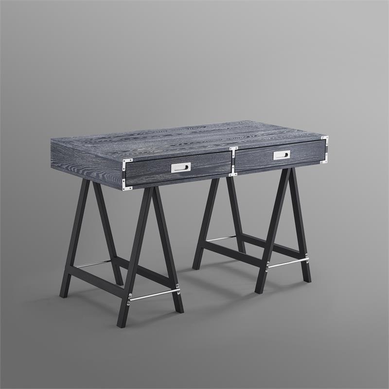 Posh Living Alleyne 2-Drawers Rectangle Wood Writing Desk in Black