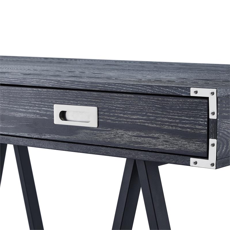 Posh Living Alleyne 2-Drawers Rectangle Wood Writing Desk in Black