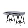Posh Living Alleyne 2-Drawers Rectangle Wood Writing Desk in Gray