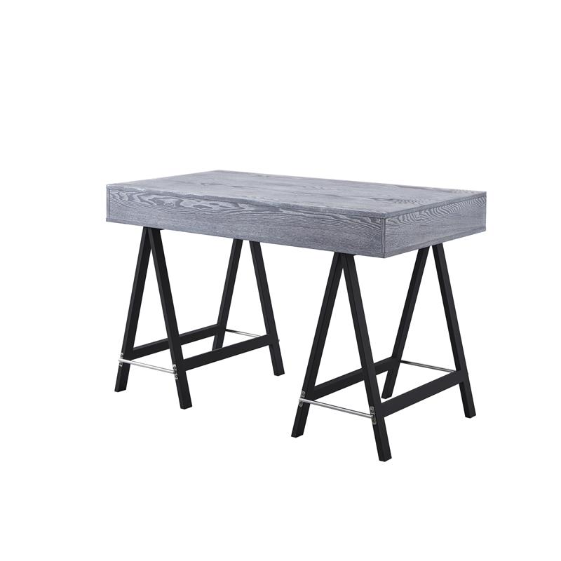 Posh Living Alleyne 2-Drawers Rectangle Wood Writing Desk in Gray