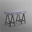 Posh Living Alleyne 2-Drawers Rectangle Wood Writing Desk in Gray