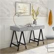 Posh Living Alleyne 2-Drawers Rectangle Wood Writing Desk in Light Gray