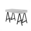 Posh Living Alleyne 2-Drawers Rectangle Wood Writing Desk in Light Gray