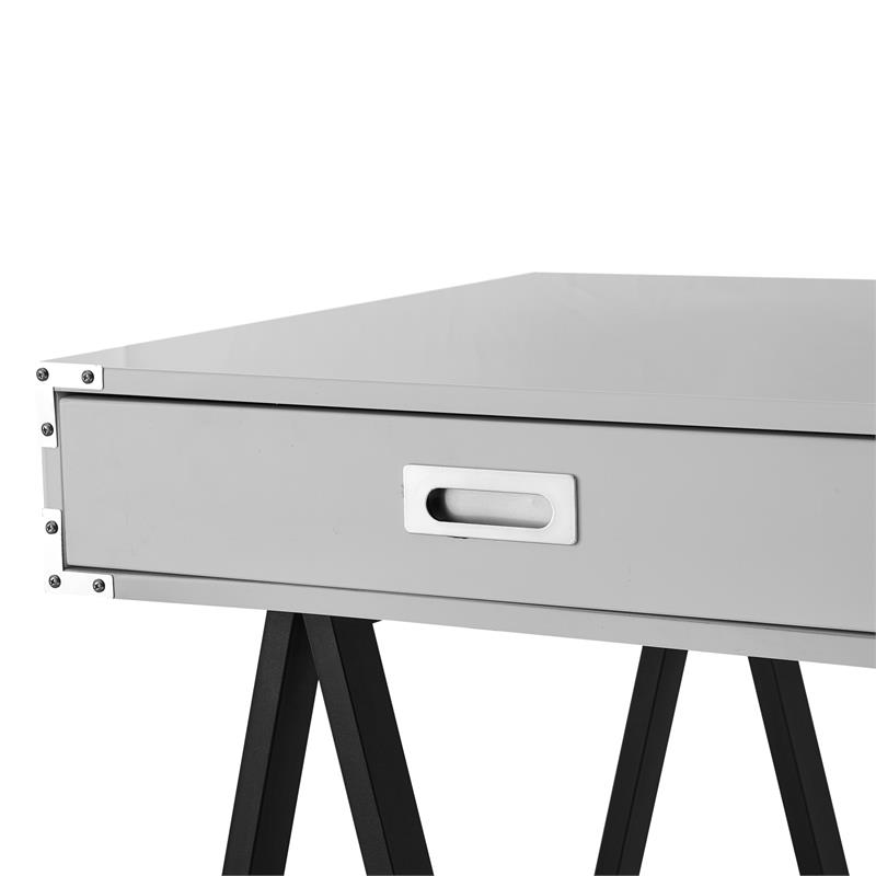 Posh Living Alleyne 2-Drawers Rectangle Wood Writing Desk in Light Gray