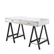 Posh Living Alleyne 2-Drawers Rectangle Wood Writing Desk in White