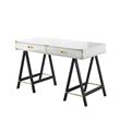 Posh Living Alleyne 2-Drawers Rectangle Wood Writing Desk in White