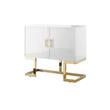 Posh Living Maleia 2-Doors Oak Veneer Wood Accent Chest in White/Gold