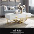 Posh Living Mano 2-Drawers Stainless Steel Base Coffee Table - White/Gold