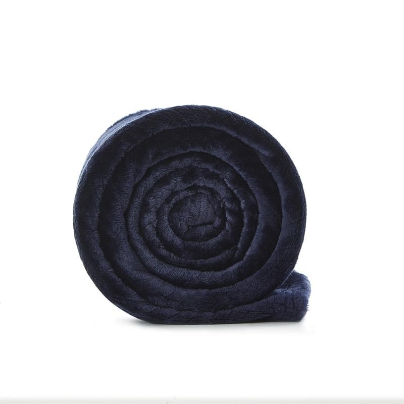 Reversible Navy Percival Throw Posh Flannel Blue Jacquard in 60\