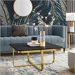 Posh Living Kaloni Modern Stainless Steel Base Coffee Table in Black/Gold