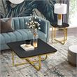 Posh Living Kaloni Modern Stainless Steel Base Coffee Table in Black/Gold