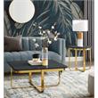 Posh Living Kaloni Modern Stainless Steel Base Coffee Table in Black/Gold
