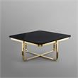 Posh Living Kaloni Modern Stainless Steel Base Coffee Table in Black/Gold