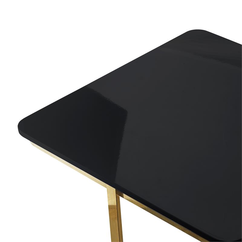 Posh Living Kaloni Modern Stainless Steel Base Coffee Table in Black/Gold