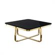 Posh Living Kaloni Modern Stainless Steel Base Coffee Table in Black/Gold