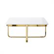 Posh Living Kaloni Modern Stainless Steel Base Coffee Table in White/Gold