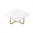 Posh Living Kaloni Modern Stainless Steel Base Coffee Table in White/Gold