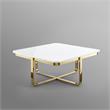 Posh Living Kaloni Modern Stainless Steel Base Coffee Table in White/Gold
