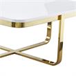 Posh Living Kaloni Modern Stainless Steel Base Coffee Table in White/Gold