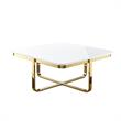 Posh Living Kaloni Modern Stainless Steel Base Coffee Table in White/Gold