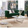 Posh Living Kaloni Modern Stainless Steel Base Coffee Table in White/Chrome