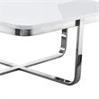 Posh Living Kaloni Modern Stainless Steel Base Coffee Table in White/Chrome