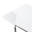 Posh Living Kaloni Modern Stainless Steel Base Coffee Table in White/Chrome