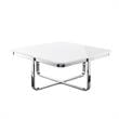 Posh Living Kaloni Modern Stainless Steel Base Coffee Table in White/Chrome