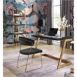 Posh Living Aluna Modern Stainless Steel Base Writing Desk in Black/Gold