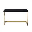 Posh Living Aluna Modern Stainless Steel Base Writing Desk in Black/Gold