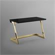Posh Living Aluna Modern Stainless Steel Base Writing Desk in Black/Gold