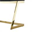 Posh Living Aluna Modern Stainless Steel Base Writing Desk in Black/Gold