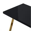 Posh Living Aluna Modern Stainless Steel Base Writing Desk in Black/Gold